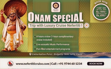 Onam Special Sunset Cruise at Arabian Sea with Luxury Cruise Nefertiti